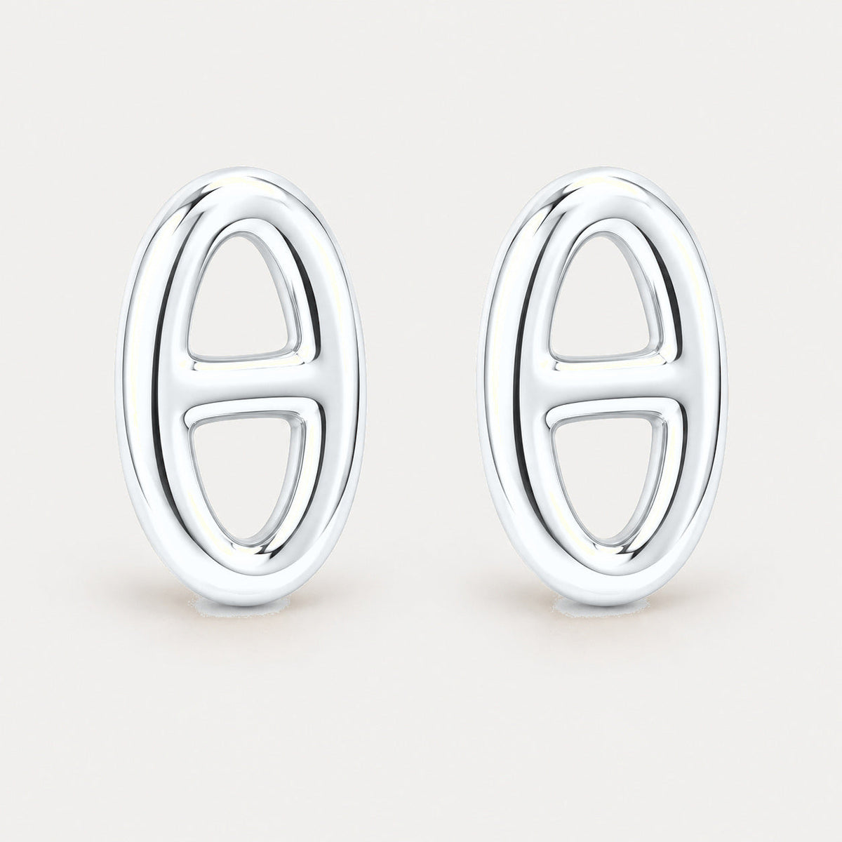 Puces Maille en acier inoxydable, finition argentée — vue studio