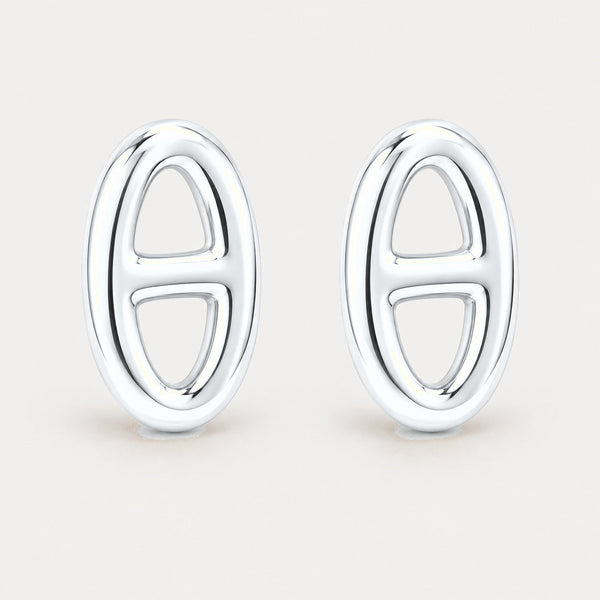 Puces Maille en acier inoxydable, finition argentée — vue studio