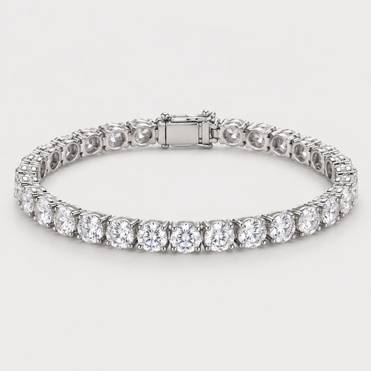 Bracelet Rivière en acier inoxydable, finition argentée — vue studio